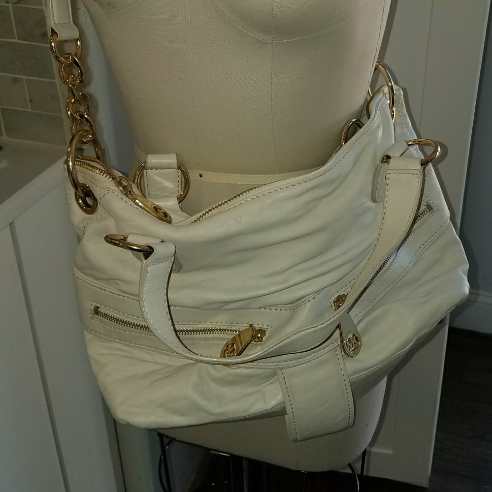 Michael kors white leather crossbody